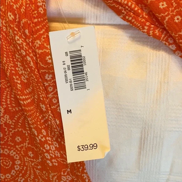 Old Navy Orange Paisley Open Shoulder Dress - Picture 10 of 13